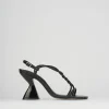 Sandali tacco 10cm pelle nero