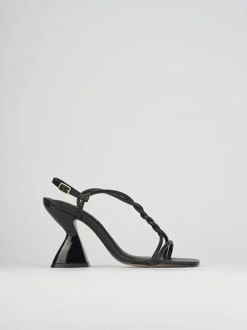 Sandali tacco 10cm pelle nero