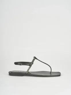 Sandali tacco 1cm pelle nero