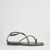 Sandali tacco 1cm pelle nero
