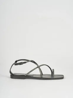 Sandali tacco 1cm pelle nero