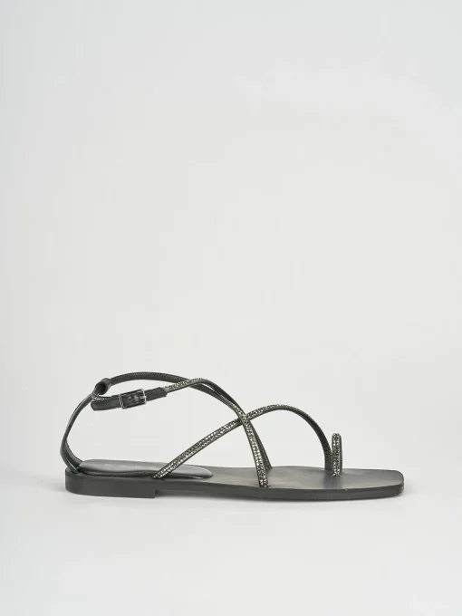 Sandali tacco 1cm pelle nero