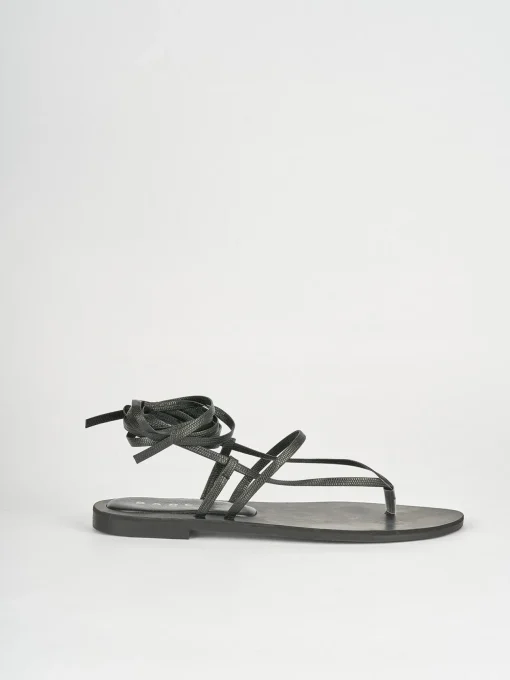 Sandali tacco 1cm pelle nero