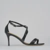 Sandali tacco 7cm pelle nero