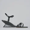 Sandali tacco 5cm pelle nero