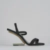 Sandali tacco 8cm pelle nero