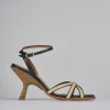 Sandali tacco 8cm pelle nero
