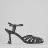 Sandali tacco 6cm pelle nero