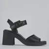 Sandali tacco 7cm pelle nero