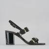 Sandali tacco 8cm pelle nero