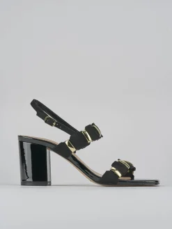Sandali tacco 8cm pelle nero