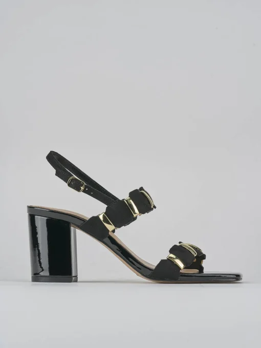 Sandali tacco 8cm pelle nero