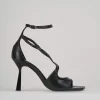 Sandali tacco 9cm pelle nero