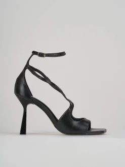 Sandali tacco 9cm pelle nero