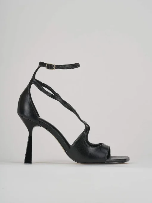 Sandali tacco 9cm pelle nero