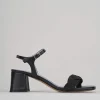 Sandali tacco 5cm pelle nero