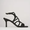 Sandali tacco 6cm pelle nero