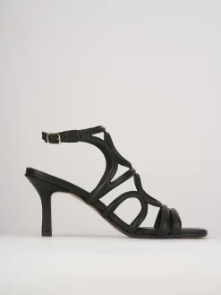 Sandali tacco 6cm pelle nero