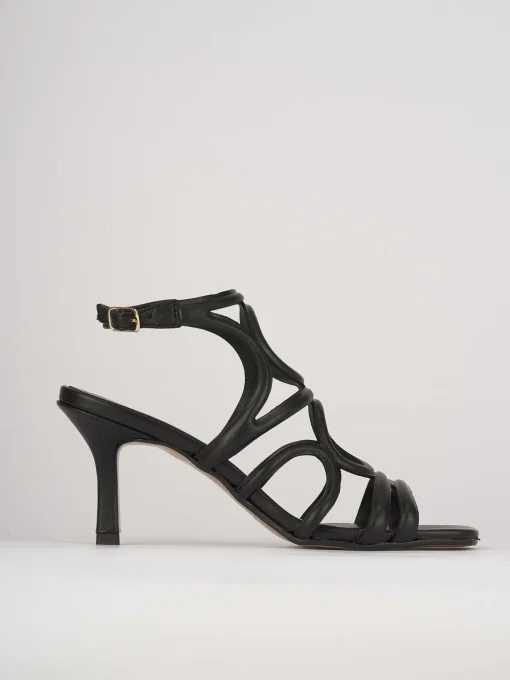 Sandali tacco 6cm pelle nero
