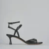 Sandali tacco 5cm pelle nero