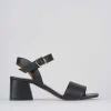 Sandali tacco 5cm pelle nero