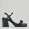 Sandali tacco 8cm pelle nero