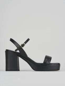 Sandali tacco 8cm pelle nero