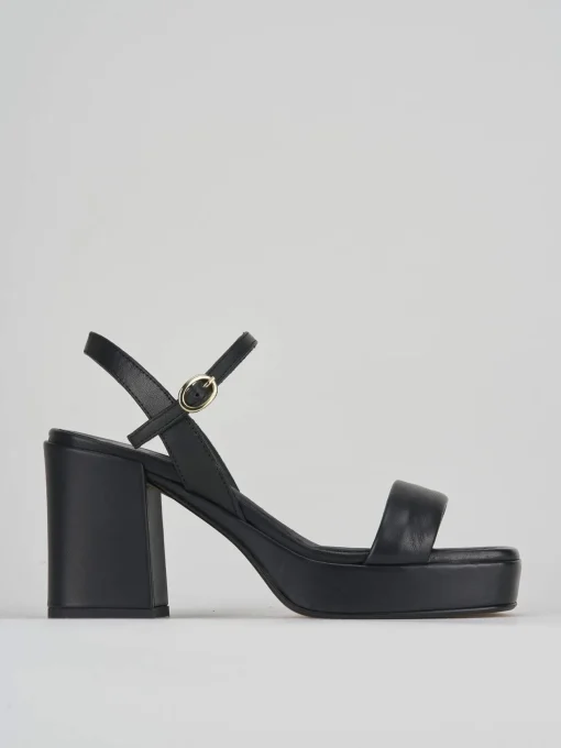 Sandali tacco 8cm pelle nero