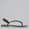 Sandali tacco 1cm pelle nero