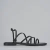 Sandali tacco 1cm pelle nero