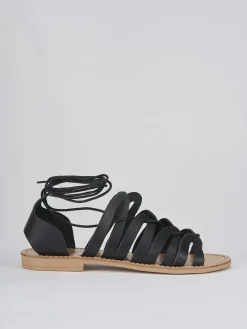 Sandali tacco 1cm pelle nero