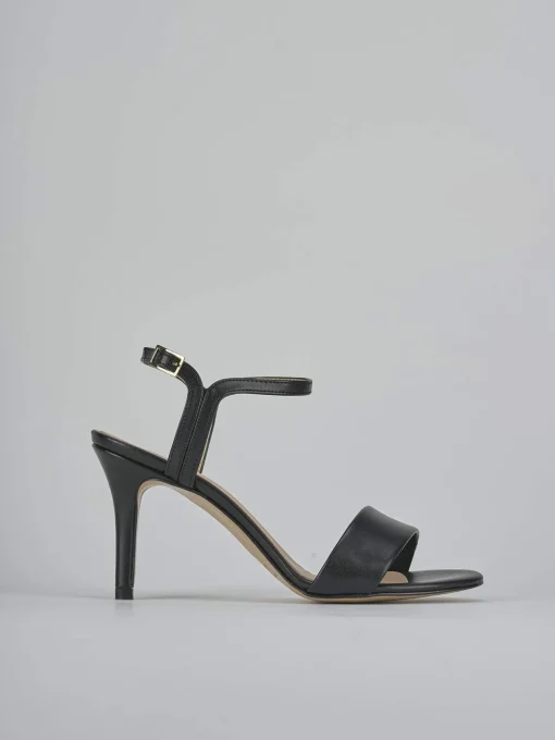 Sandali tacco 7cm pelle nero