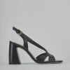 Sandali tacco 6cm pelle nero