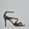 Sandali tacco 9cm pelle nero