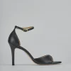 Sandali tacco 9cm pelle nero
