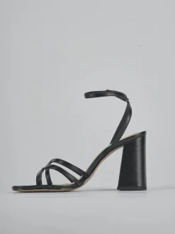 Sandali tacco 8cm pelle nero