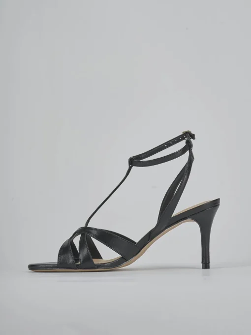 Sandali tacco 6cm pelle nero