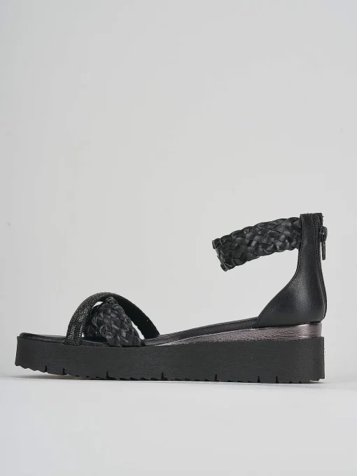 Sandali tacco 3cm pelle nero