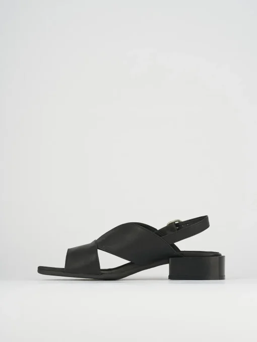 Sandali tacco 5cm pelle nero