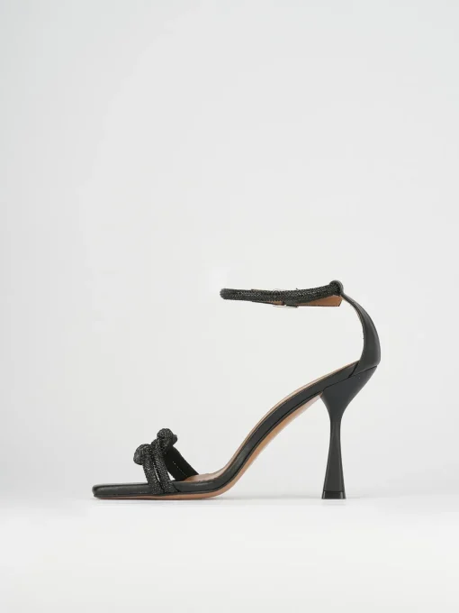 Sandali tacco 9cm pelle nero