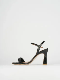 Sandali tacco 9cm pelle nero