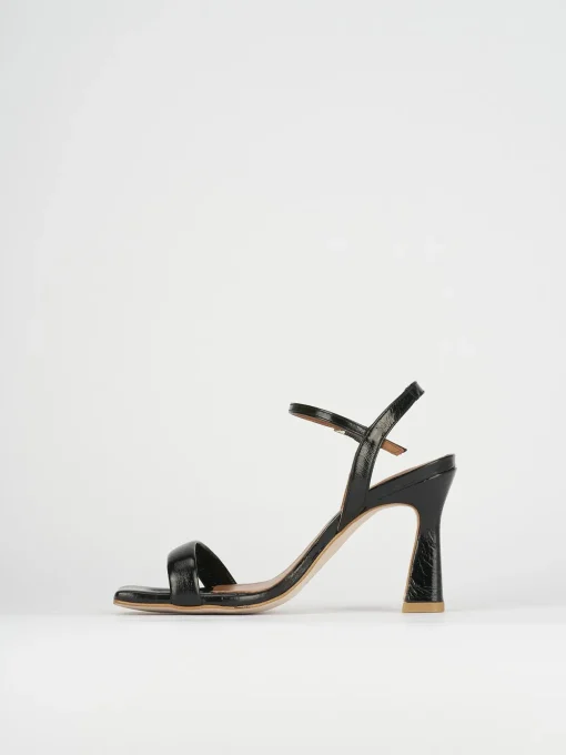 Sandali tacco 9cm pelle nero