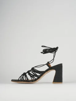 Sandali tacco 8cm pelle nero