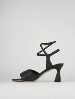 Sandali tacco 7cm pelle nero