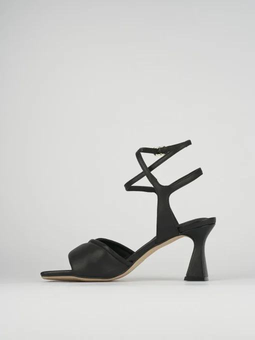 Sandali tacco 7cm pelle nero