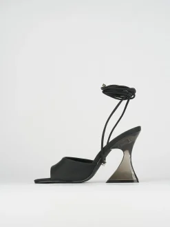 Sandali tacco 8cm pelle nero