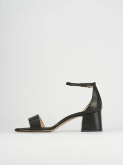 Sandali tacco 5cm pelle nero