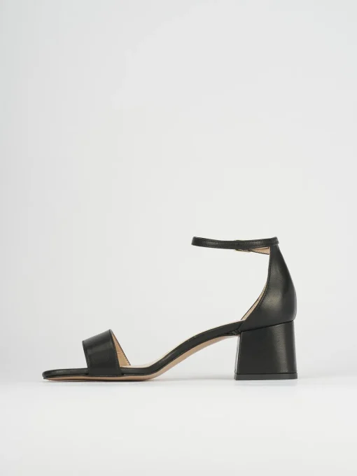 Sandali tacco 5cm pelle nero