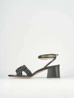Sandali tacco 6cm pelle nero