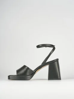 Sandali tacco 7cm pelle nero